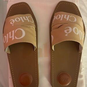 Chloe Soft Tan Woody Slides size 40W